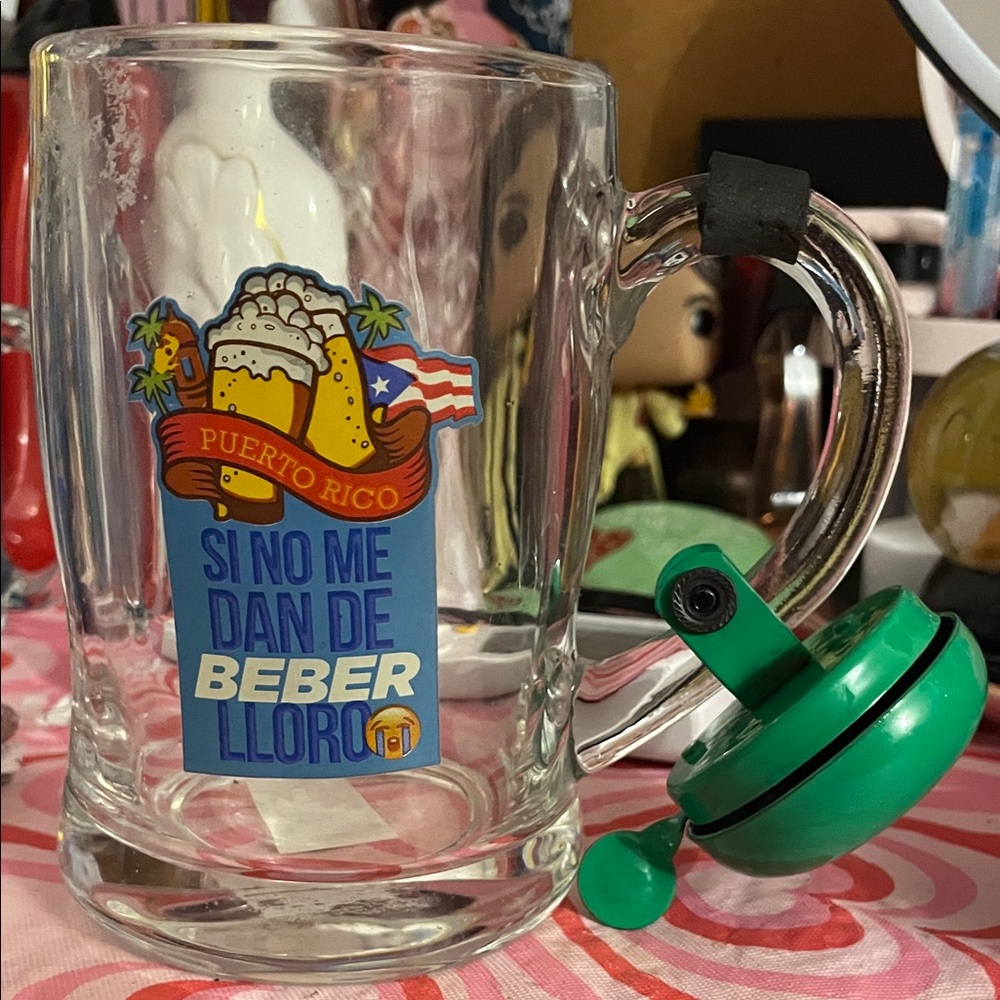 Puerto Rico Beer Mug with Green Bell
